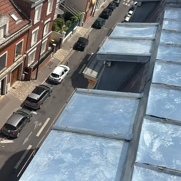 Verrière zinc sur immeuble — chantier CN Toiture
